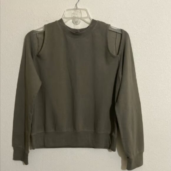 MONROW Women's Cold Shoulder Light Weight Soft Sweatshirt Size S - Picture 1 of 6